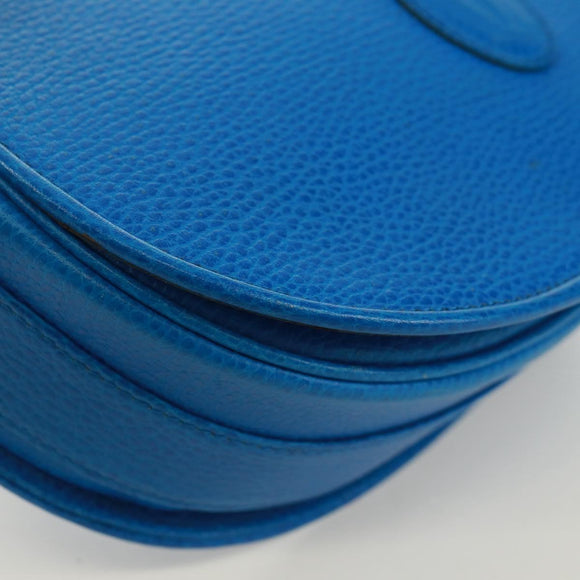 CARTIER Must Line Shoulder Bag Leather Blue Gold Auth 168927V