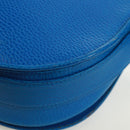 CARTIER Must Line Shoulder Bag Leather Blue Gold Auth 168927V-16