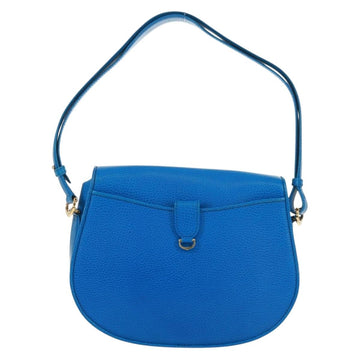 CARTIER Must Line Shoulder Bag Leather Blue Gold Auth 168927V - 0