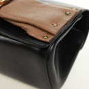 Chloe Chain June Shoulder Bag Leather Black Gold Auth 168935V-11