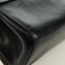 Chloe Chain June Shoulder Bag Leather Black Gold Auth 168935V-12