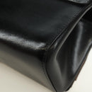 Chloe Chain June Shoulder Bag Leather Black Gold Auth 168935V-13