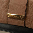 Chloe Chain June Shoulder Bag Leather Black Gold Auth 168935V-14