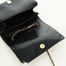 Chloe Chain June Shoulder Bag Leather Black Gold Auth 168935V-15