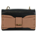 Chloe Chain June Shoulder Bag Leather Black Gold Auth 168935V-2
