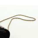 Chloe Chain June Shoulder Bag Leather Black Gold Auth 168935V-8