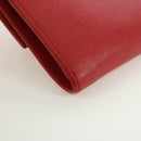 PRADA Chain Shoulder wallet Shoulder Bag Safiano leather Red Gold Auth 168938V-18