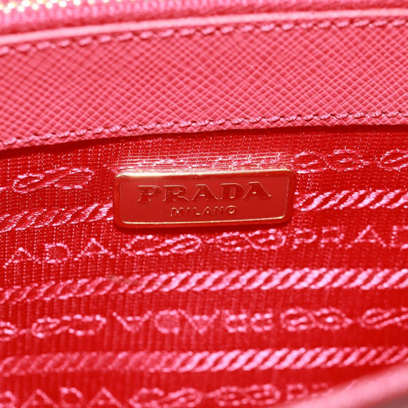 PRADA Chain Shoulder wallet Shoulder Bag Safiano leather Red Gold Auth 168938V