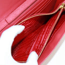 PRADA Chain Shoulder wallet Shoulder Bag Safiano leather Red Gold Auth 168938V-9