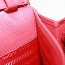PRADA Chain Shoulder wallet Shoulder Bag Safiano leather Red Gold Auth 168938V-10