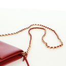PRADA Chain Shoulder wallet Shoulder Bag Safiano leather Red Gold Auth 168938V-15