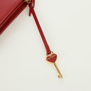 PRADA Chain Shoulder wallet Shoulder Bag Safiano leather Red Gold Auth 168938V-7