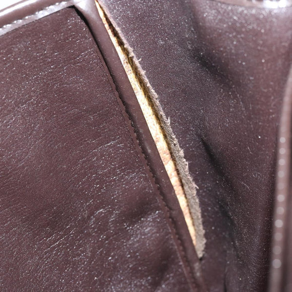 Christian Dior Trotter Canvas Shoulder Bag Brown Gold Auth 168939