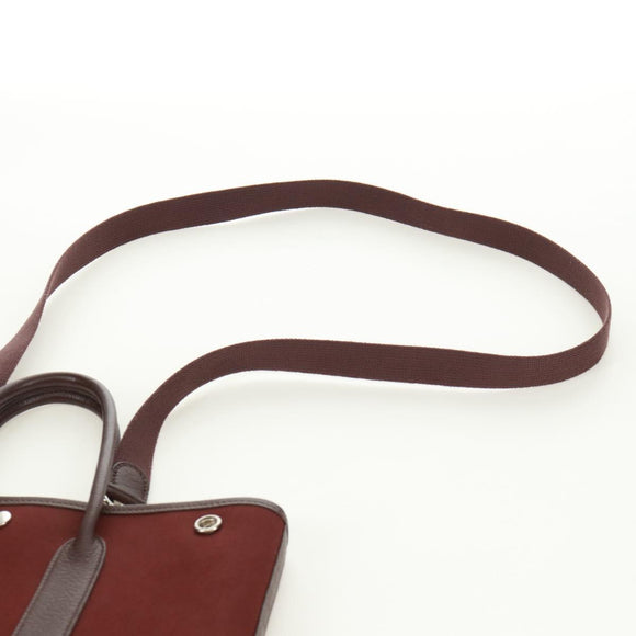 HERMES Garden File PM Tote Bag Canvas 2way Brown Auth 168940SAV