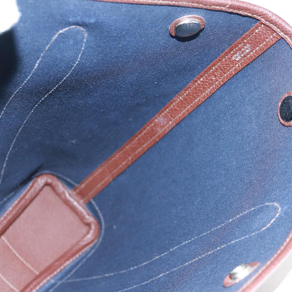 HERMES Garden File PM Tote Bag Canvas 2way Brown Auth 168940SAV