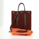 HERMES Garden File PM Tote Bag Canvas 2way Brown Auth 168940SAV-24