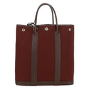 HERMES Garden File PM Tote Bag Canvas 2way Brown Auth 168940SAV-3