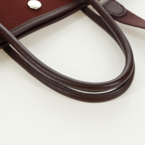 HERMES Garden File PM Tote Bag Canvas 2way Brown Auth 168940SAV