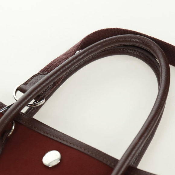 HERMES Garden File PM Tote Bag Canvas 2way Brown Auth 168940SAV