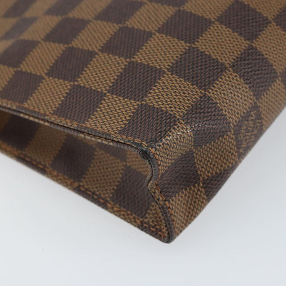 LOUIS VUITTON Damier Ebene Poche Toilette 26 Pouch N47543 LV Auth 168948