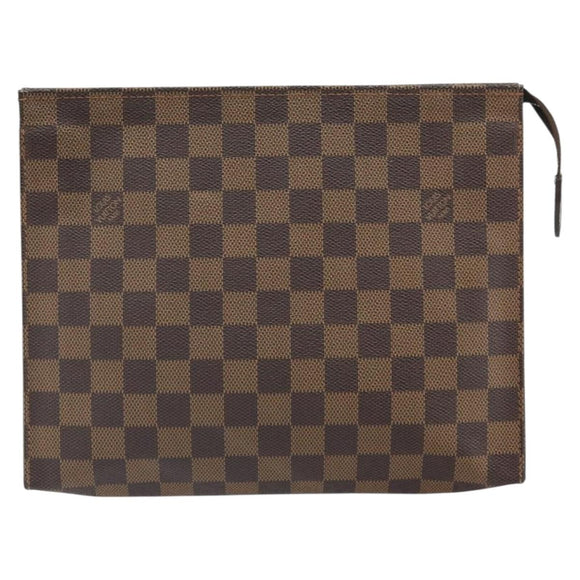 LOUIS VUITTON Damier Ebene Poche Toilette 26 Pouch N47543 LV Auth 168948