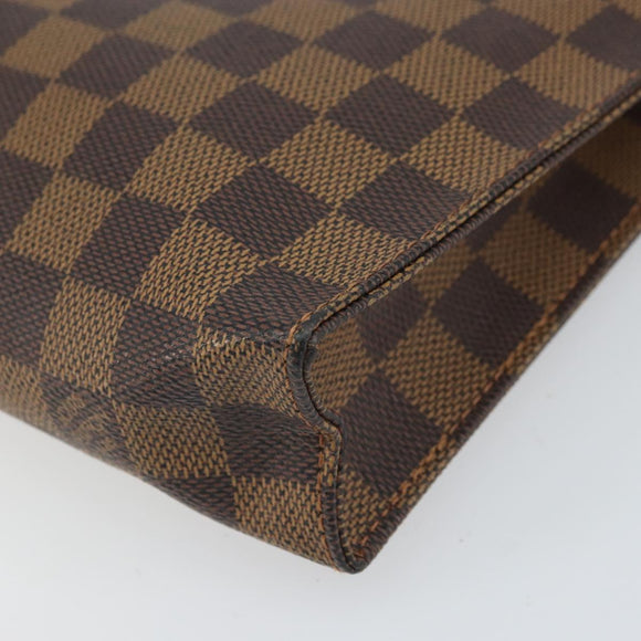 LOUIS VUITTON Damier Ebene Poche Toilette 26 Pouch N47543 LV Auth 168948