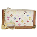 LOUIS VUITTON Monogram Multicolor Pochette Cles Purse White M92655 Auth 168950-1