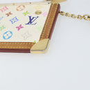 LOUIS VUITTON Monogram Multicolor Pochette Cles Purse White M92655 Auth 168950-15