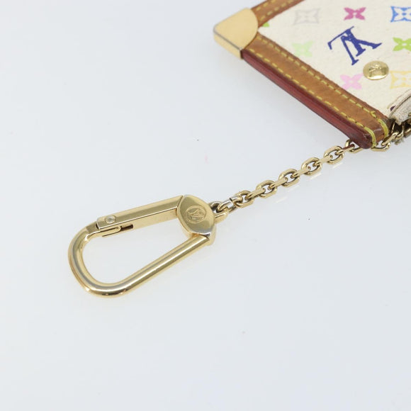 LOUIS VUITTON Monogram Multicolor Pochette Cles Purse White M92655 Auth 168950