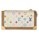 LOUIS VUITTON Monogram Multicolor Pochette Cles Purse White M92655 Auth 168950-2