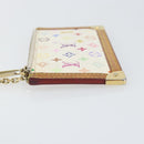 LOUIS VUITTON Monogram Multicolor Pochette Cles Purse White M92655 Auth 168950-4