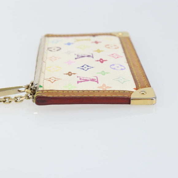 LOUIS VUITTON Monogram Multicolor Pochette Cles Purse White M92655 Auth 168950