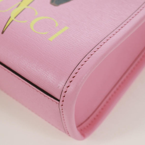 GUCCI Hand Bag Leather 2way Pink Gold 671623 Auth 168965M