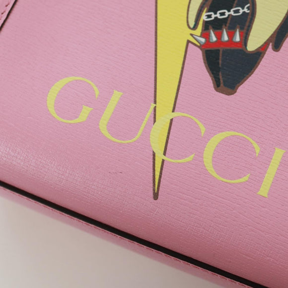 GUCCI Hand Bag Leather 2way Pink Gold 671623 Auth 168965M