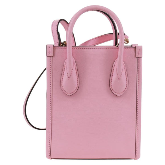 GUCCI Hand Bag Leather 2way Pink Gold 671623 Auth 168965M