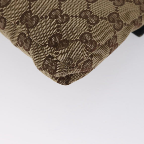 GUCCI GG Canvas Waist Bag Outlet Beige Silver 28566 Auth 168966A