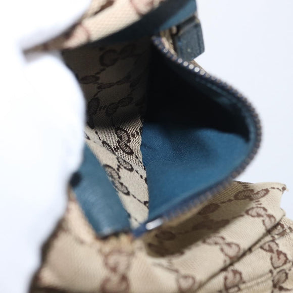 GUCCI GG Canvas Waist Bag Outlet Beige Silver 28566 Auth 168966A