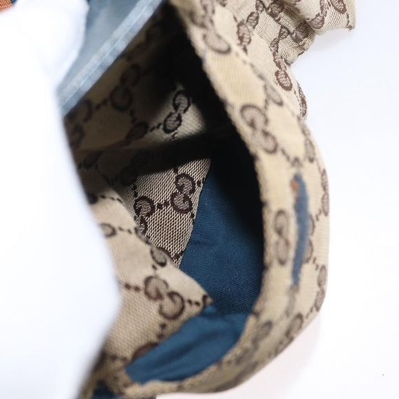 GUCCI GG Canvas Waist Bag Outlet Beige Silver 28566 Auth 168966A