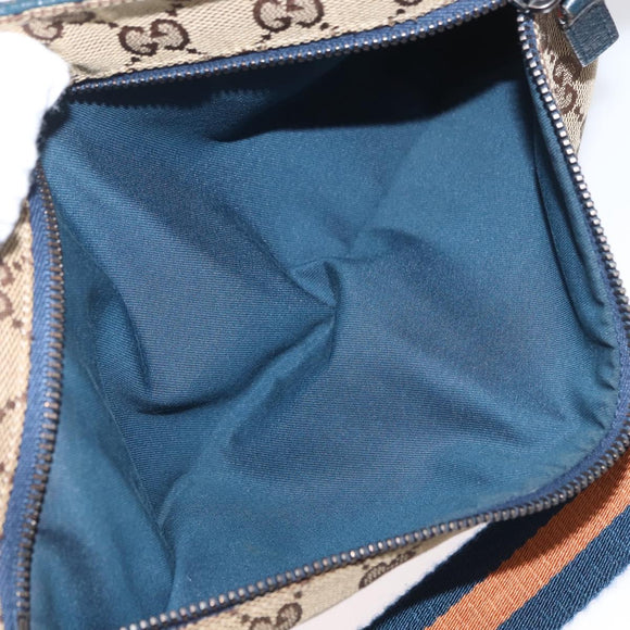 GUCCI GG Canvas Waist Bag Outlet Beige Silver 28566 Auth 168966A