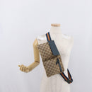 GUCCI GG Canvas Waist Bag Outlet Beige Silver 28566 Auth 168966A-24