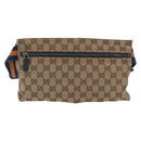 GUCCI GG Canvas Waist Bag Outlet Beige Silver 28566 Auth 168966A-2