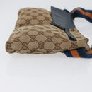 GUCCI GG Canvas Waist Bag Outlet Beige Silver 28566 Auth 168966A-3