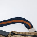 GUCCI GG Canvas Waist Bag Outlet Beige Silver 28566 Auth 168966A-8