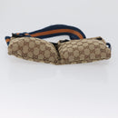GUCCI GG Canvas Waist Bag Outlet Beige Silver 28566 Auth 168966A-5