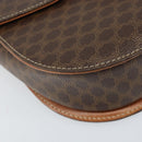 CELINE Macadam Canvas Schultertasche PVC Leder 2-Wege Braun Gold Auth 168969-17