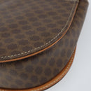 CELINE Macadam Canvas Schultertasche PVC Leder 2-Wege Braun Gold Auth 168969-18