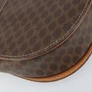 CELINE Macadam Canvas Schultertasche PVC Leder 2-Wege Braun Gold Auth 168969-19