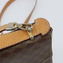 CELINE Macadam Canvas Schultertasche PVC Leder 2-Wege Braun Gold Auth 168969-9