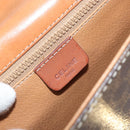 CELINE Macadam Canvas Schultertasche PVC Leder 2-Wege Braun Gold Auth 168969-21