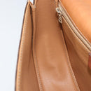 CELINE Macadam Canvas Schultertasche PVC Leder 2-Wege Braun Gold Auth 168969-23